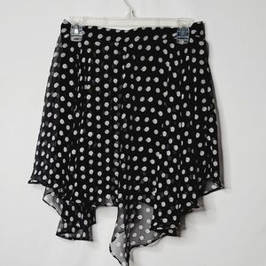Anthropologie Umgee polka dot mini flowy skirt sz Lg fits like a sz Small